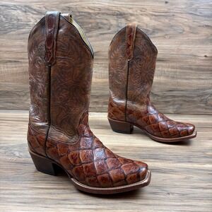 Nocona Boots Renna Womens 7B Pirarucu Print Western 10" Boots Brown NL7071